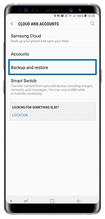 Tap Backup and restore