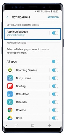 Tap App icon badges