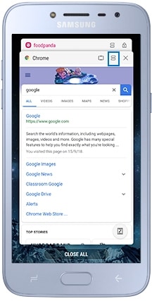 Select App for the upper window