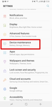 Select Device Maintenance