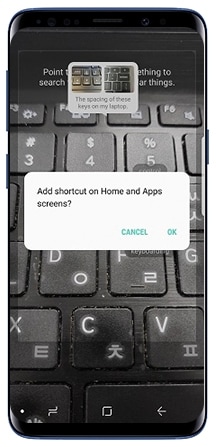 Add shortcut on home app screen