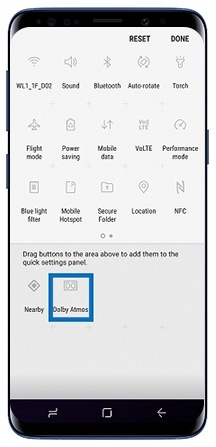 Drag the Dolby Atmos icon into the quick settings panel