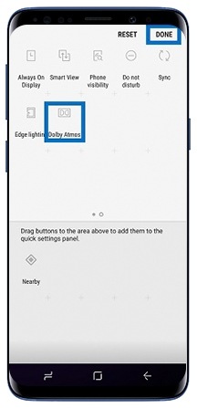 Click done, once the Dolby Atmos icon is placed in the quick settings panel