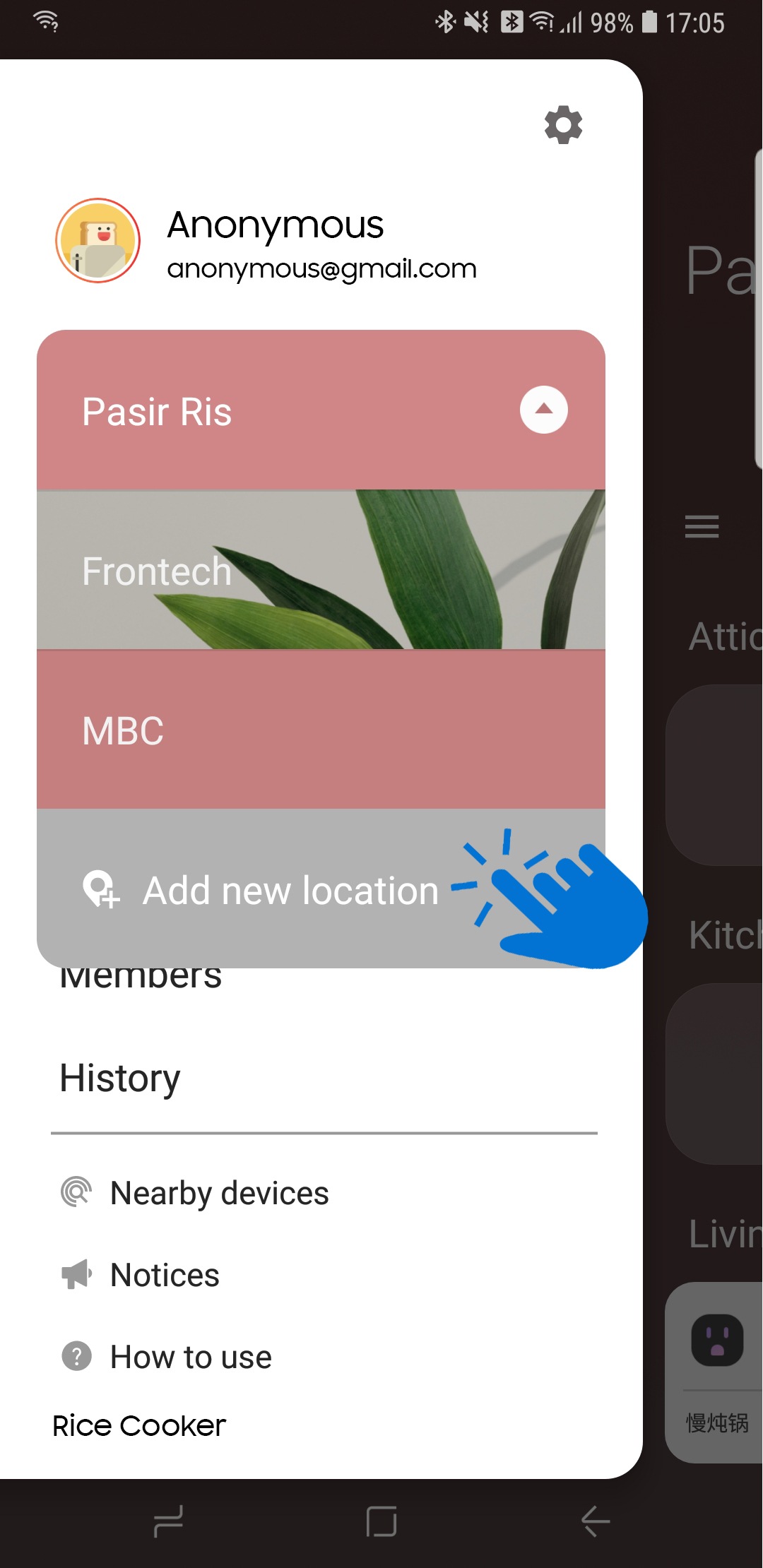 Tap Add new location