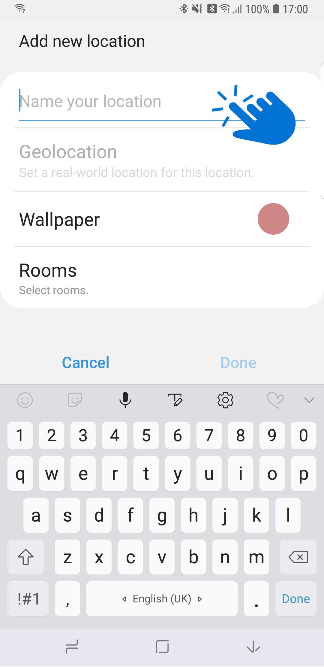 Enter a name for the location