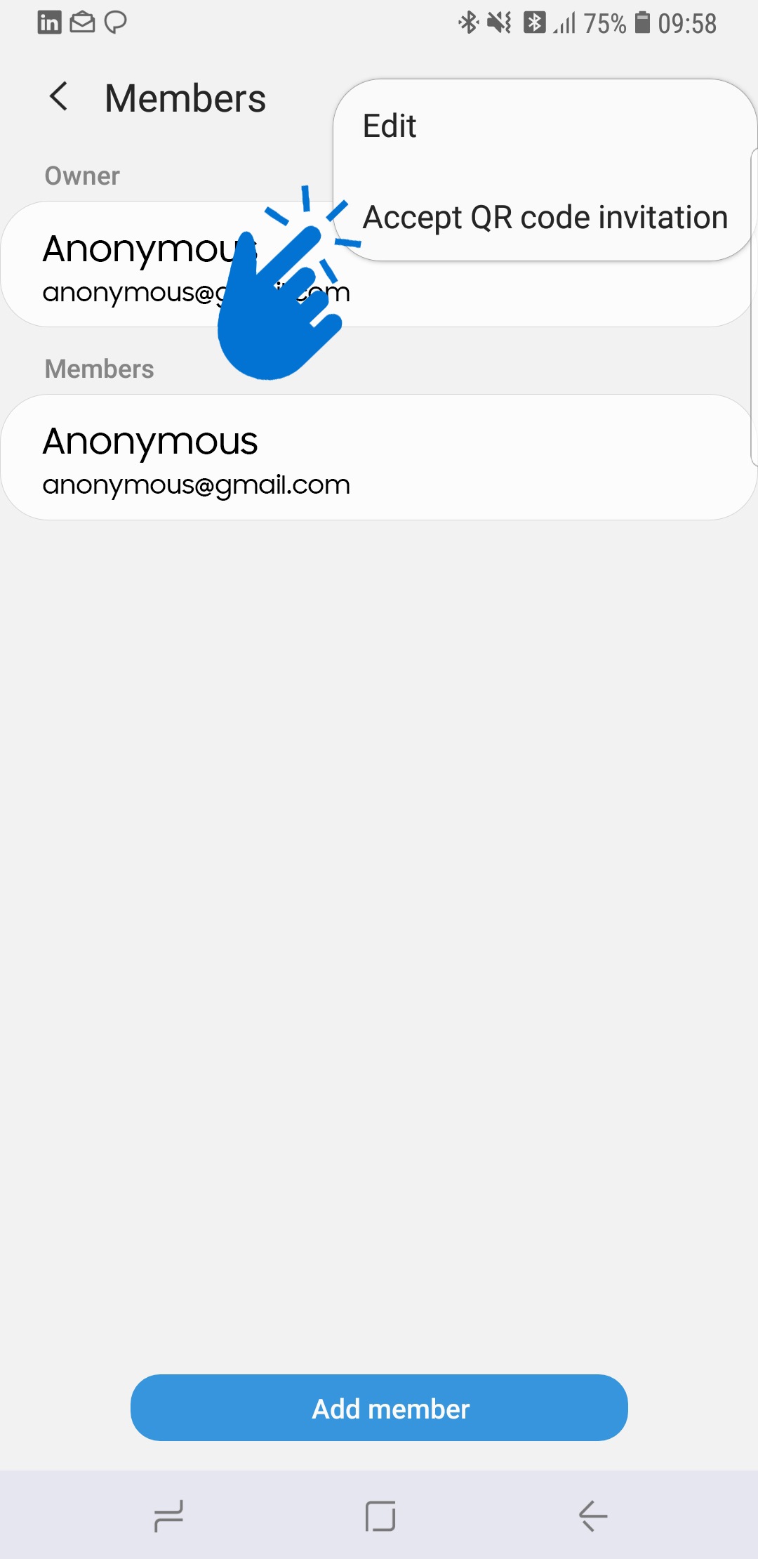 Accept QR code invitation