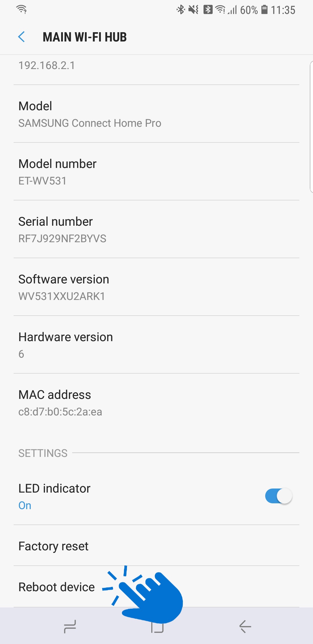 Tab Reboot device
