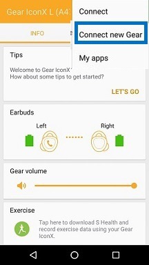 Tap Connect New Gear