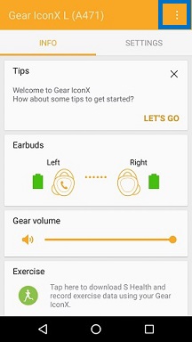 Tap More in Samsung Gear