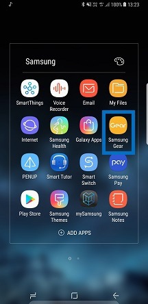 Tap Samsung Gear