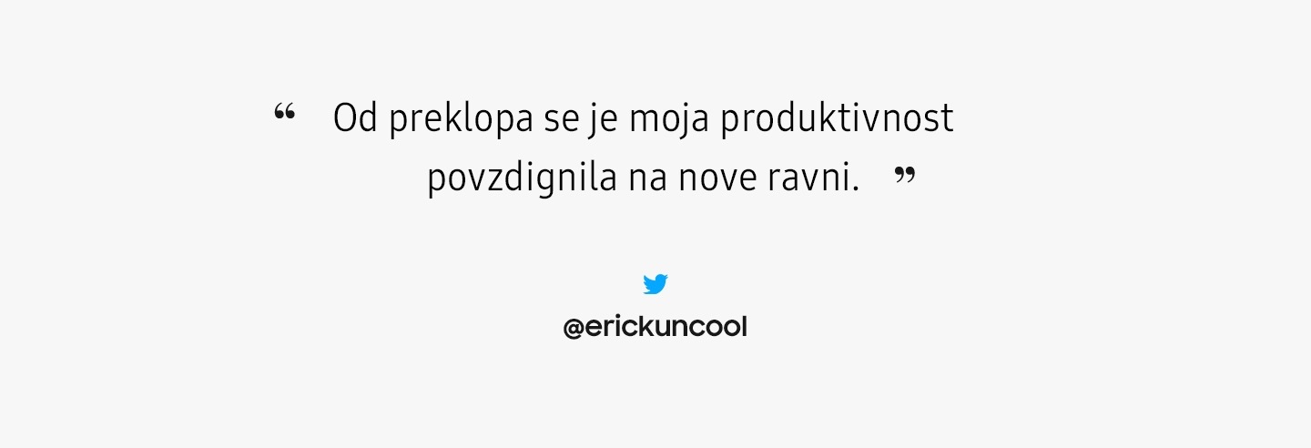 Slika mnenja – Od preklopa se je moja produktivnost povzdignila na nove ravni.