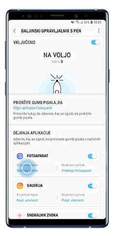 En pritisk za izbiro aplikacije