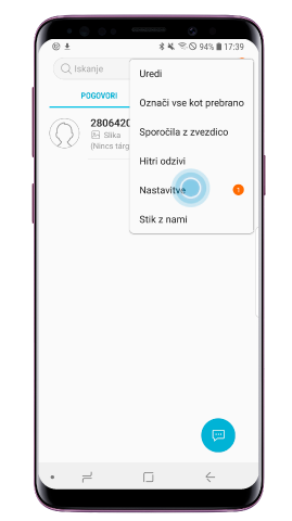Izberite »Nastavitve«