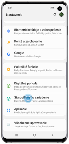 V Nastavení klepnite na Údržba zariadenia