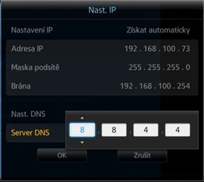 Zmeňte pri položke Nastavenie DNS z Automaticky na Ručne