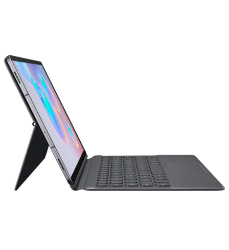 Galaxy Tab S6 pripojený ku klávesnici BookCover