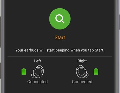 ภาพหน้าจอสำหรับการค้นหา Galaxy Buds