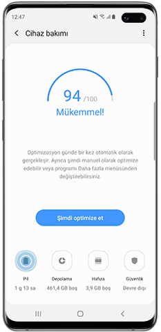 Android 9.0, Cihaz bakımı içindeki değiştirilmiş ayarlar ve özellikler