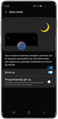 Android 9.0, Yeni özellikler, Gece modu