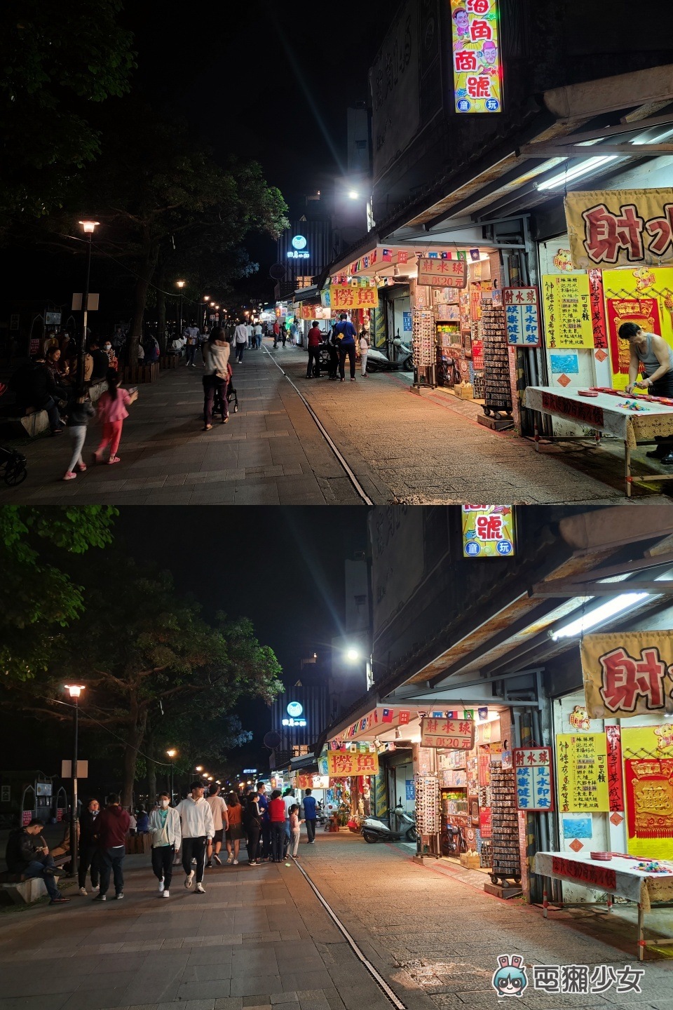 上圖:S20 Ultra 夜拍模式,後方招牌的文字同樣清晰。下圖:S10+ 夜拍模式,後方招牌文字有點模糊,同時整張照片因光線影響,讓夜間的黑色沒有那麼黑 上圖:S20 Ultra 夜拍模式,後方招牌的文字同樣清晰。下圖:S10+ 夜拍模式,後方招牌文字有點模糊,同時整張照片因光線影響,讓夜間的黑色沒有那麼黑