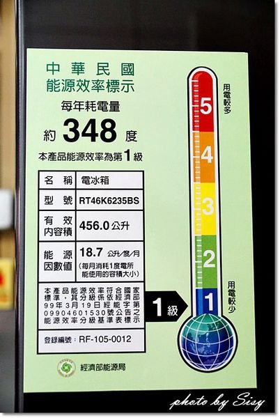 除了變頻之外,還符合國家1級能源效率標準,相當的省電!