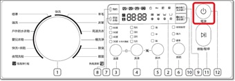 按下電源按鈕以開啟洗衣機