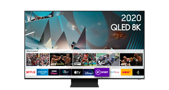 Samsung Qled 55" TV screen with black frame