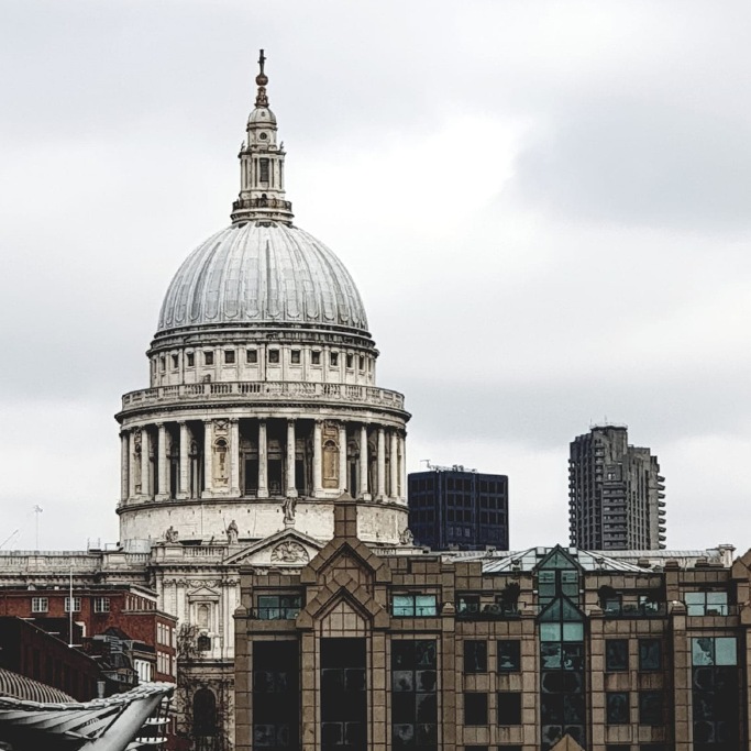 St Pauls cathedral spire across the London skyline