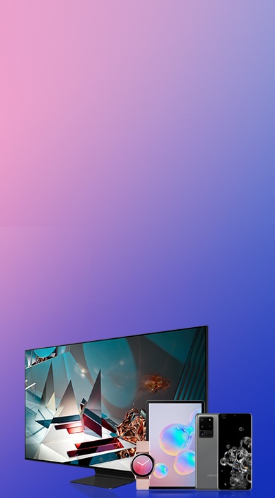 Klarna Icon, together with an image of a Samsung Smartphone, Samsung Tablet and Smartwatch