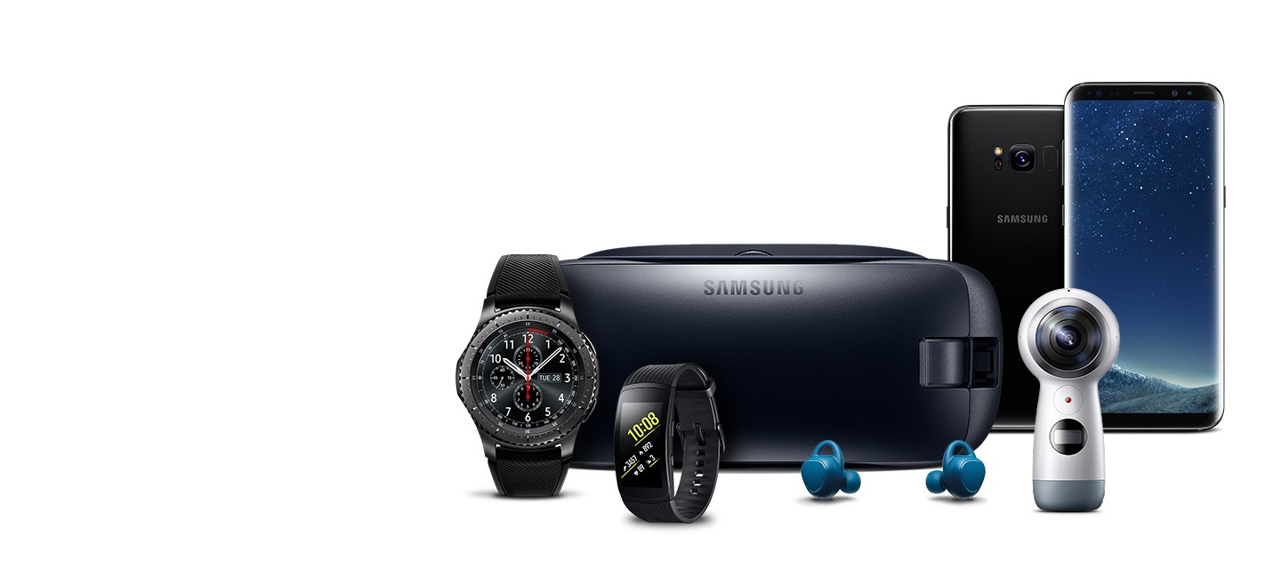 Gear 360 Camera, Gear VR Headset, Galaxy S7 Black and S7 Edge Black
