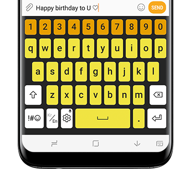 Galaxy S8 front view High Contrast Keyboard
