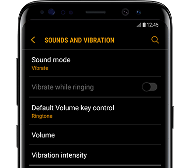 Galaxy S8 front view High Contrast Theme
