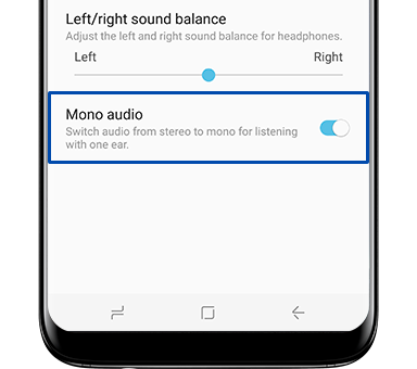 Galaxy S8 front view Mono Audio