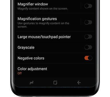 Galaxy S8 front view Greyscale and Negative Colours