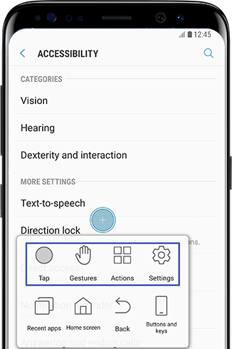Galaxy S8 front view Universal Switch