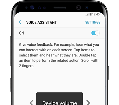 Galaxy S8 front view Voice Assistant