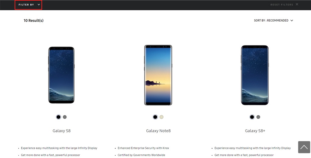 sub menus area on global navigation bar