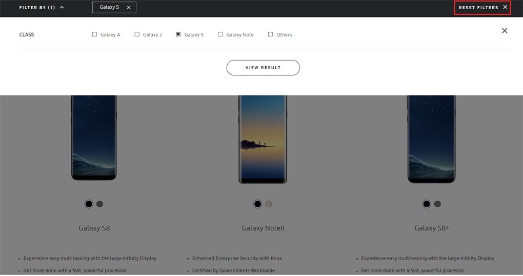sub menus area on global navigation bar