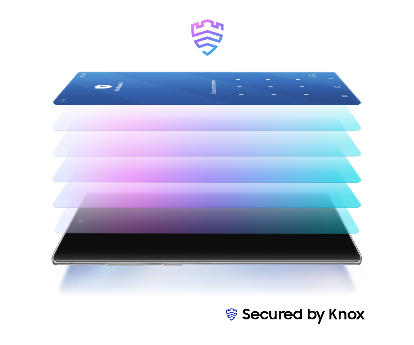 Samsung Knox phone security on business mobile phone with Wi-Fi encryption and Samsung Pass biometric protection