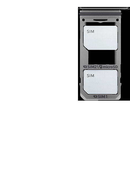 Image of the dual SIM tray with two SIM cards inserted