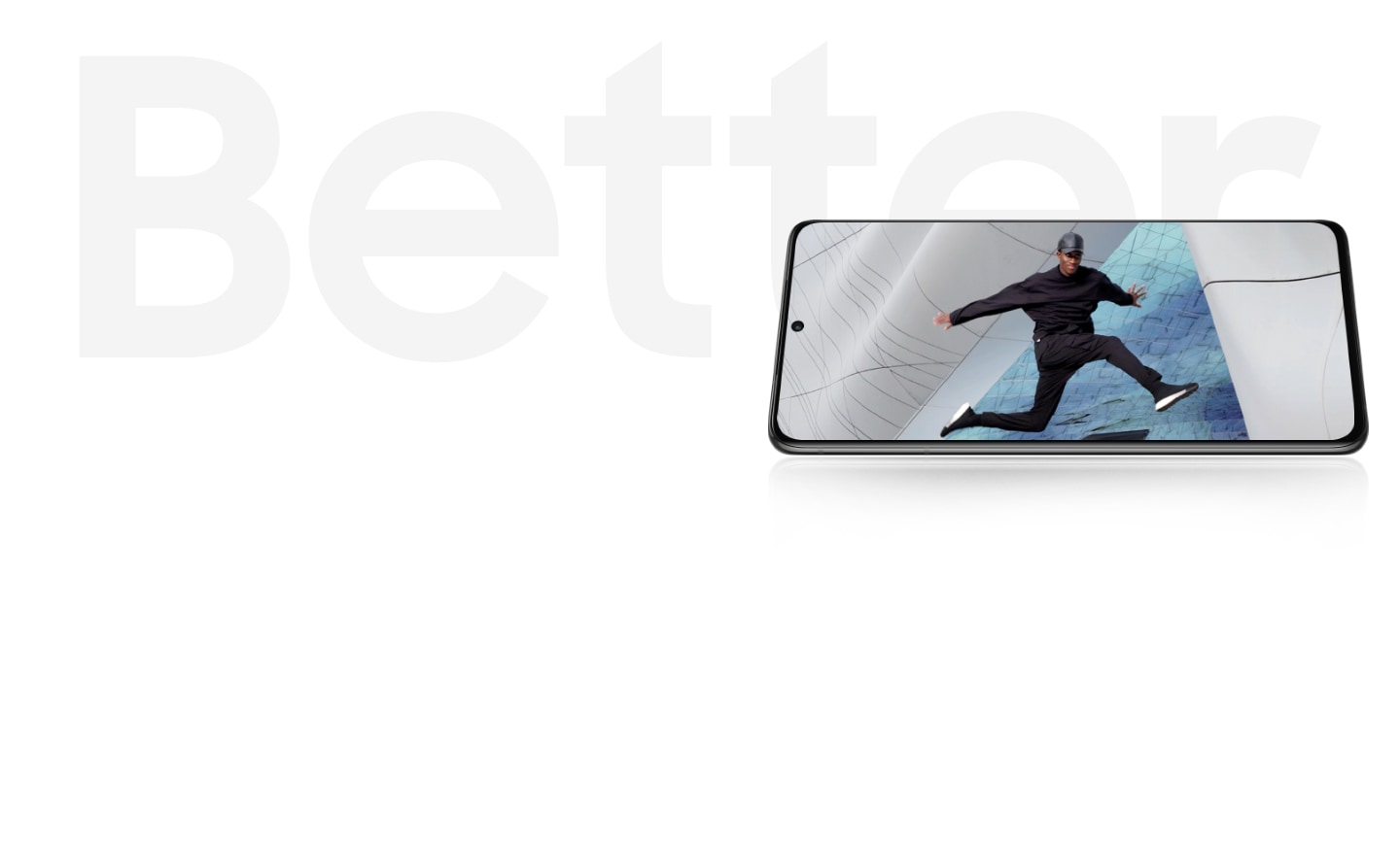 Tilted front of the new Galaxy S 21