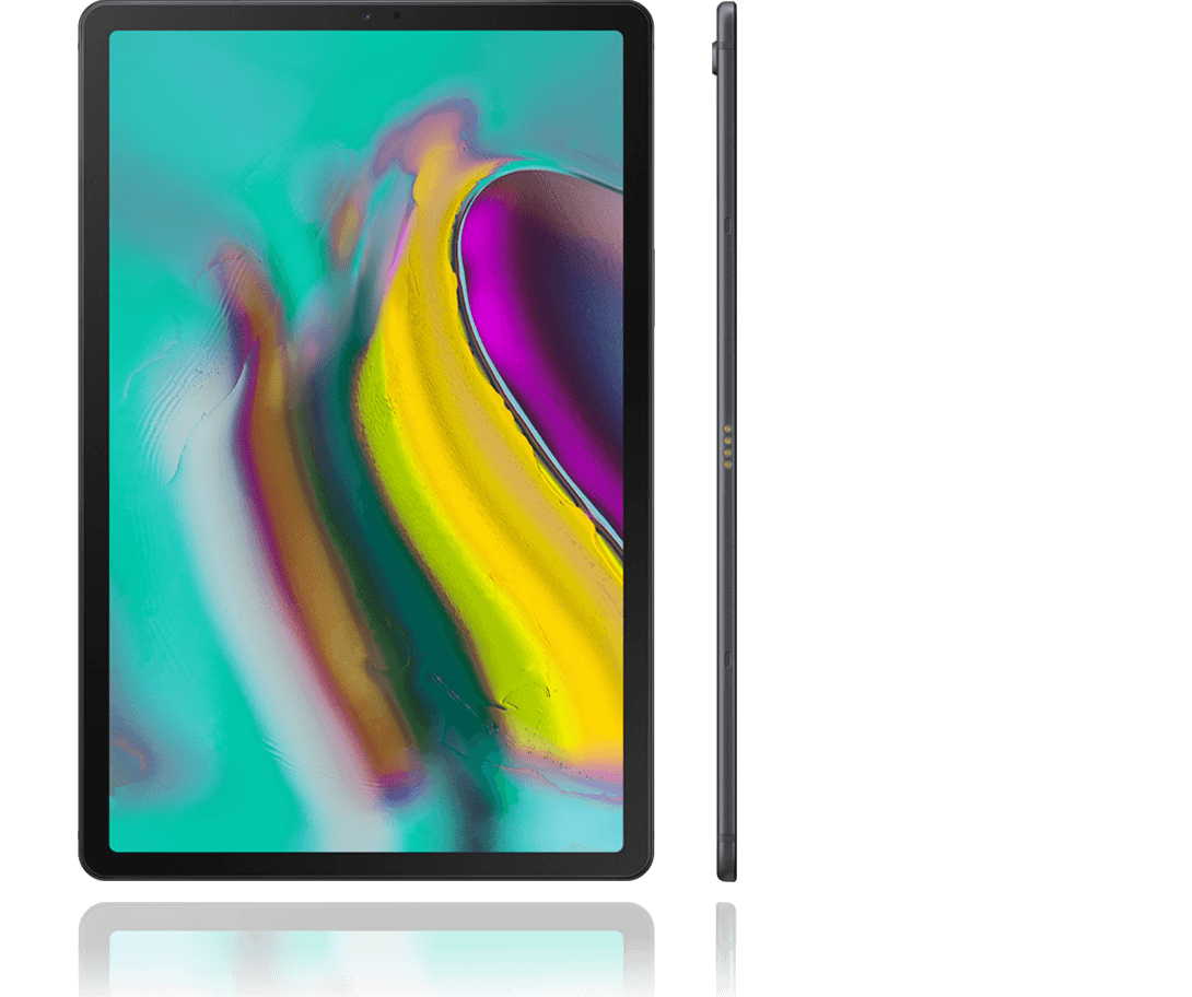 Samsung Galaxy Tab S5e from a front angle as well as side view