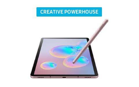 an image showing interactivity between the Galaxy Tab S6 and S-pen