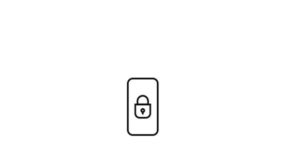 Black line symbol of a finger pressing the keys of a chip and pin machine