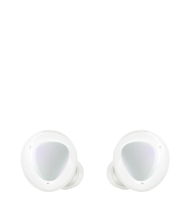 Samsung White Galaxy Buds+.