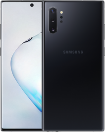 Front and back view of the Samsung Galaxy Note10