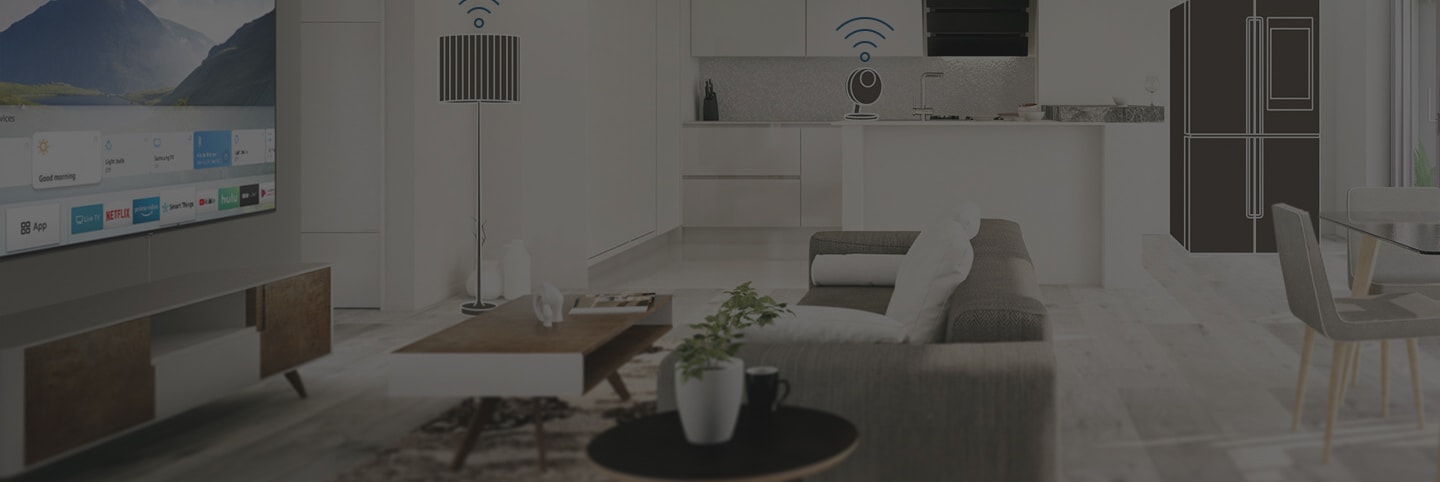 Living room connected with SmartThings