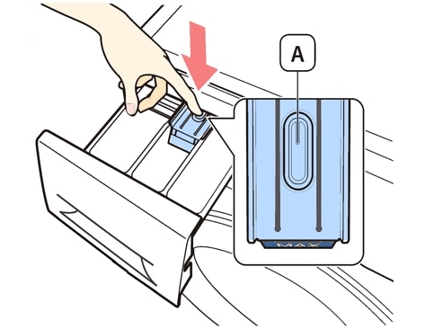 Detergent drawer recess cleaning