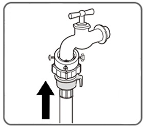 Connect the water hose to the cold water supply