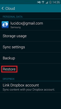Tap Restore